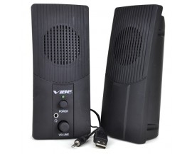 VIBE Ultra Slim 2-Piece 2 Channel USB Powered Multimedia Speaker Set w/3.5mm Jack (Black)