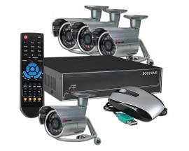 4-Channel Standalone Network DVR Surveillance Kit w/Smartphone Remote Access & 4 IR Motion Cameras -Just Add Hard Drive
