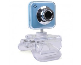 640x480 USB 2.0 Webcam w/Built-in Microphone & Acrylic Laptop LCD Clip-On (Blue/White)