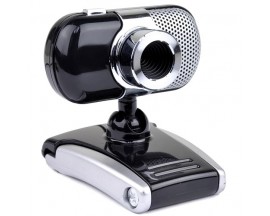 640x480 USB 2.0 Webcam w/Retractable USB Cable & LCD Clip-On (Silver/Black)