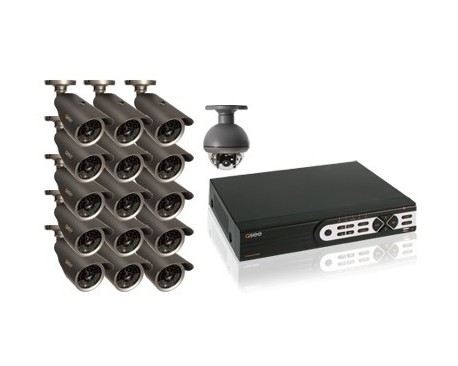 16 Channel DVR | 16 Cams | 600-650TVL Res | 65ft-120ft Night Vision 