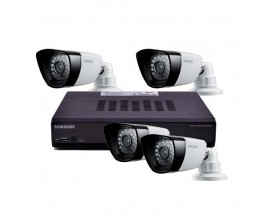 Samsung 4-Channel 500GB DVR Home Security System w/4 Night-Vision & Weatherproof 600 Line Resolution Cameras